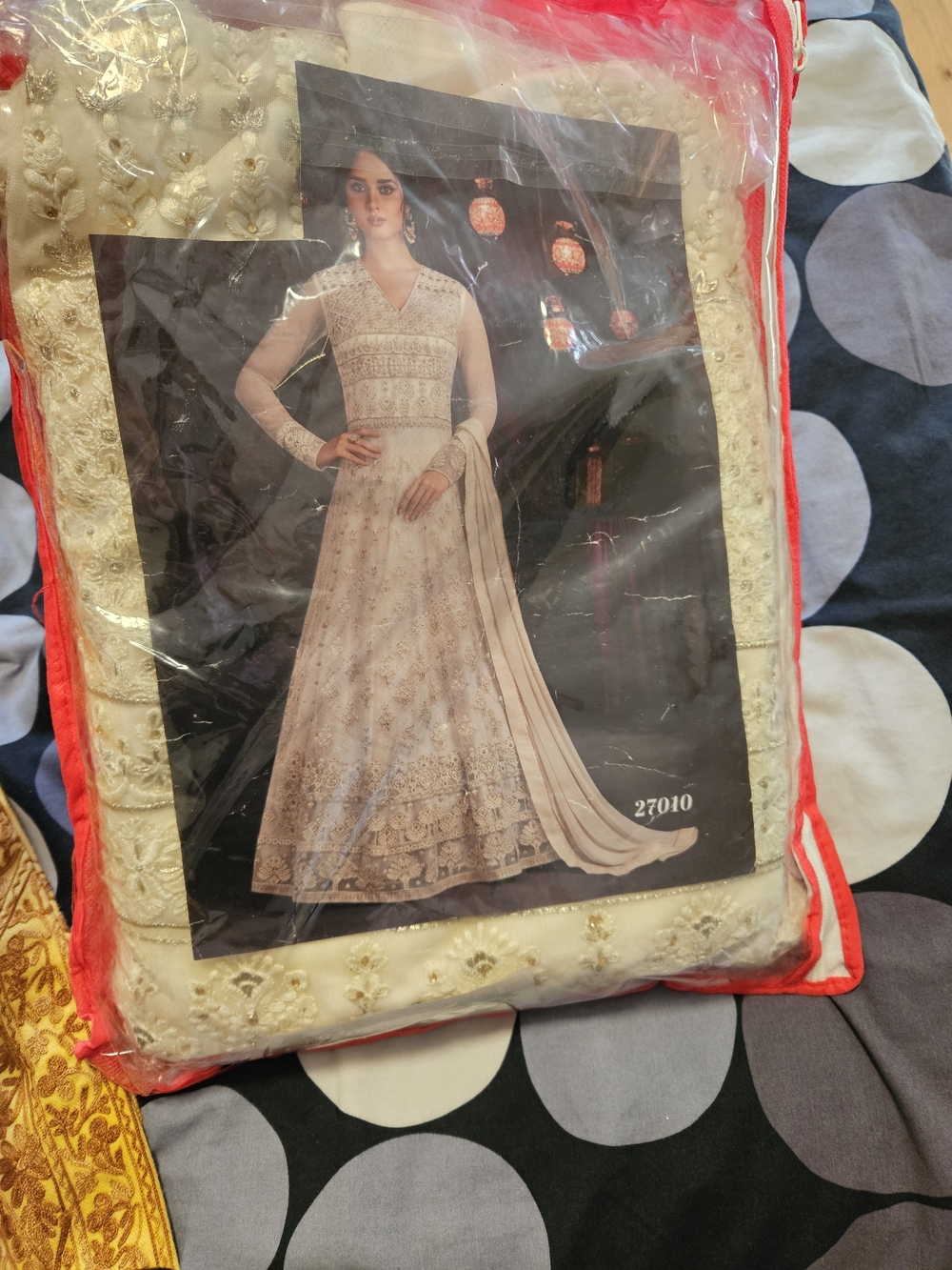 Ivory Embroidered Anarkali Dress with Dupatta